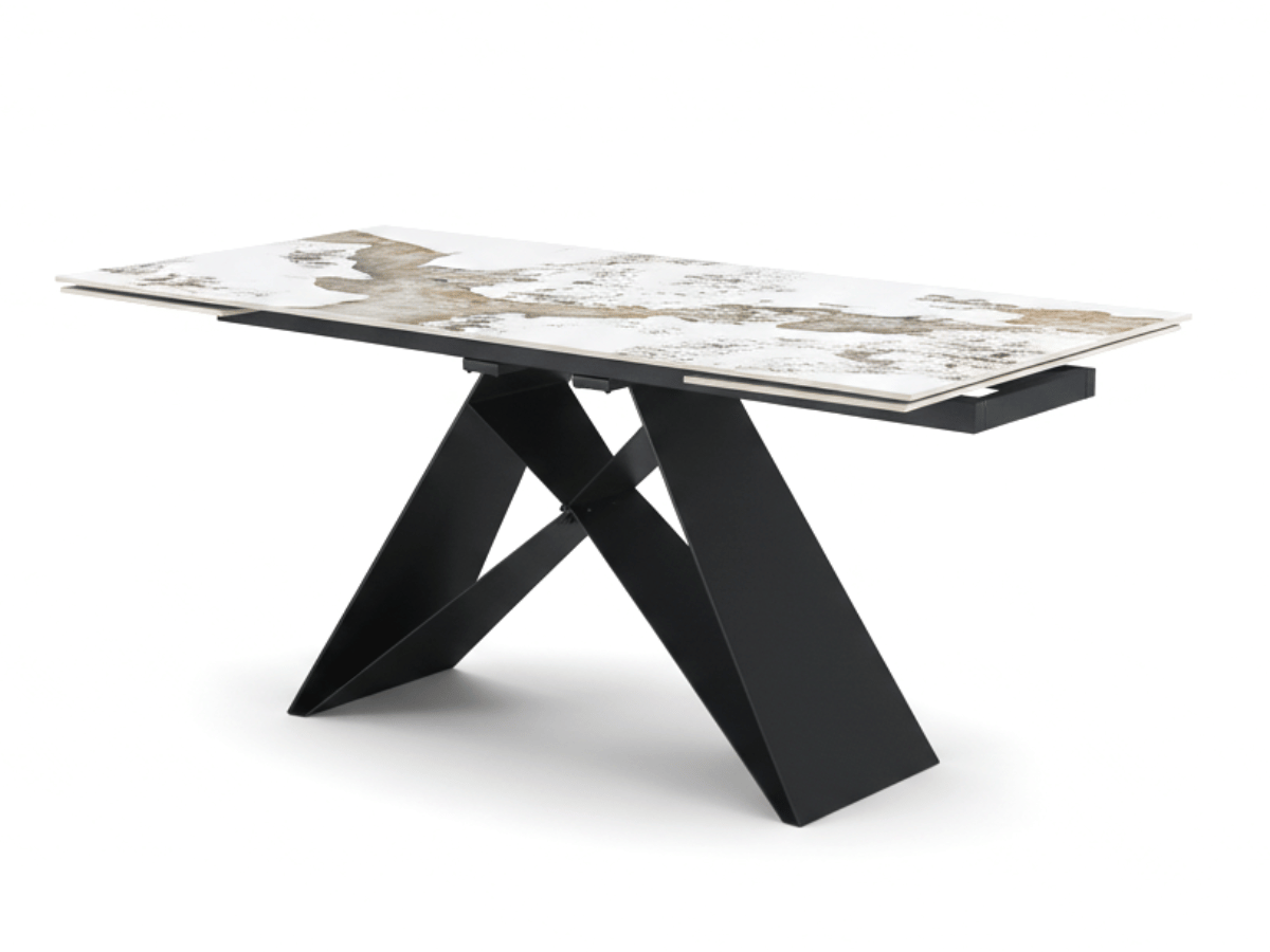 Table à manger extensible MASDAR en céramique – 180 cm fermée / 260 cm ouverte