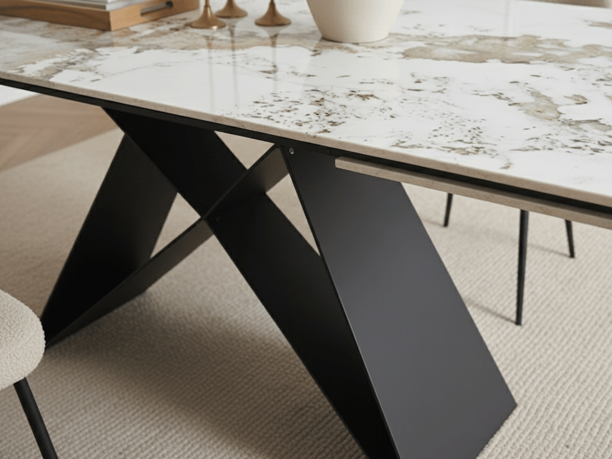 Table à manger extensible MASDAR en céramique – 180 cm fermée / 260 cm ouverte