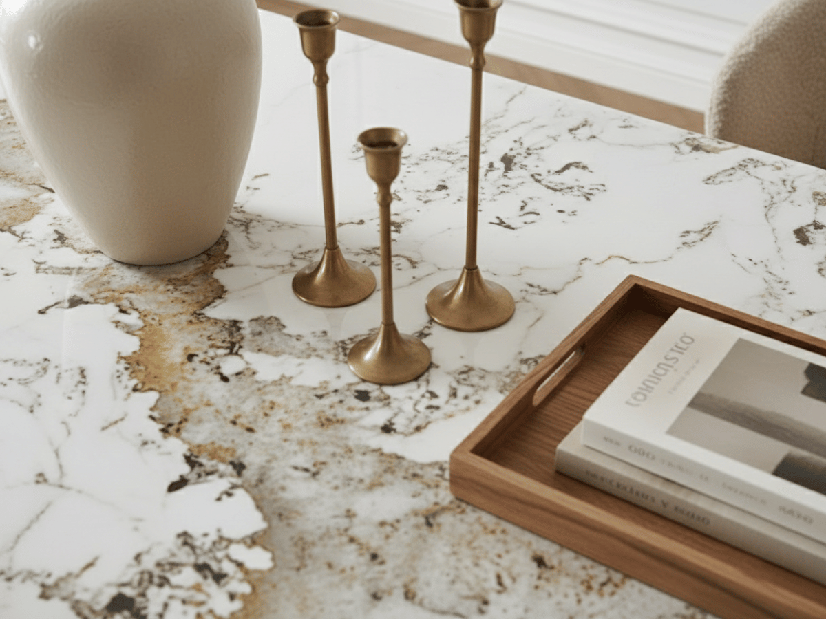 Table à manger extensible MASDAR en céramique – 180 cm fermée / 260 cm ouverte