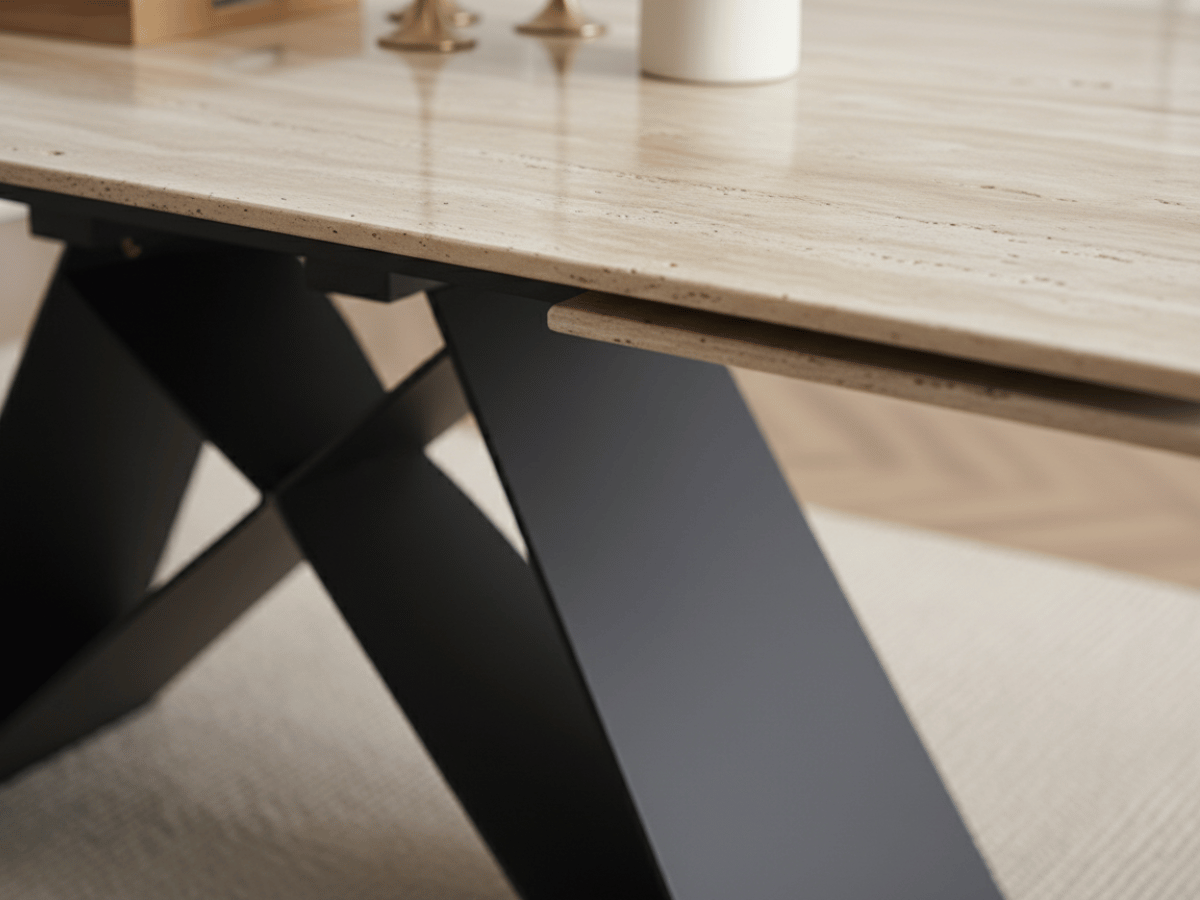 Table à manger extensible MASDAR en céramique – 180 cm fermée / 260 cm ouverte