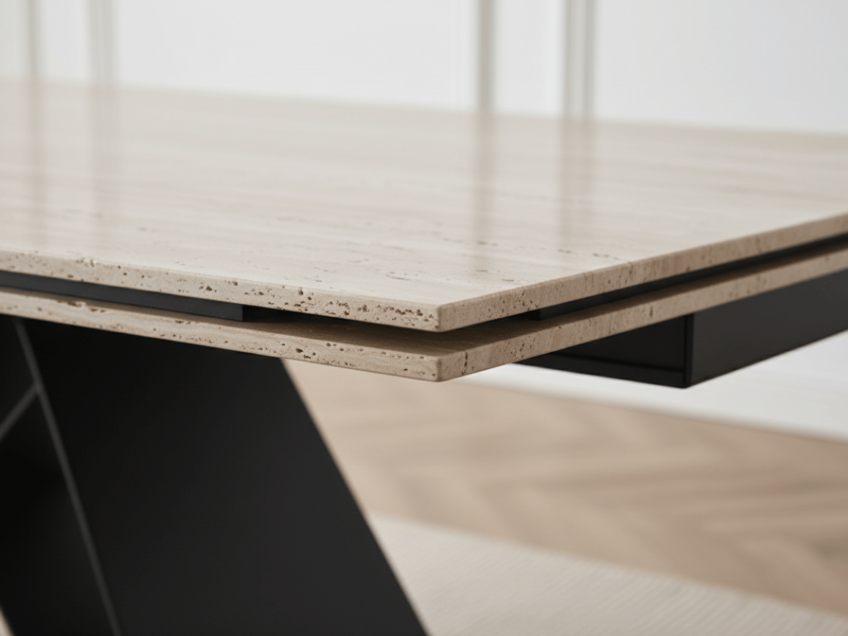 Table à manger extensible MASDAR en céramique – 180 cm fermée / 260 cm ouverte