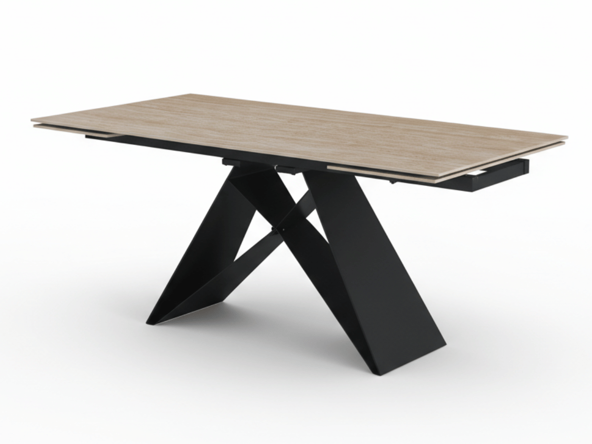 Table à manger extensible MASDAR en céramique – 180 cm fermée / 260 cm ouverte