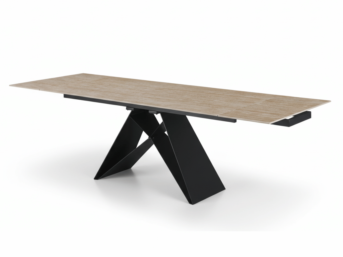 Table à manger extensible MASDAR en céramique – 180 cm fermée / 260 cm ouverte