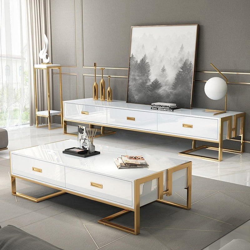 Table basse blanche avec tiroirs base or laqué Luxuria_8574.jpg