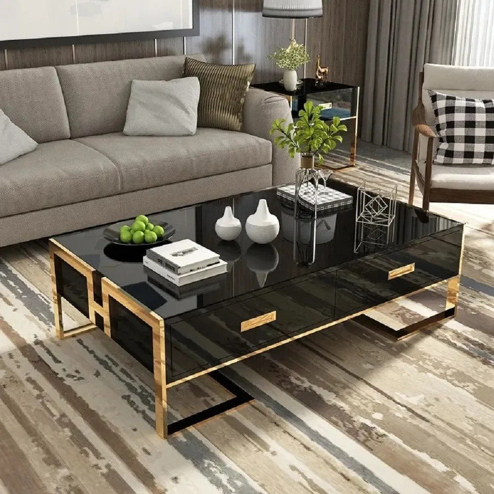 Table basse noir avec tiroirs base or laqué Luxuria_20531.jpg