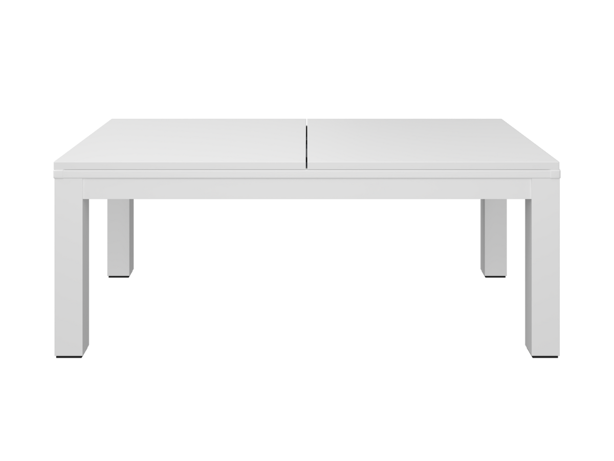 Mesa de comedor convertible en mesa de billar blanca