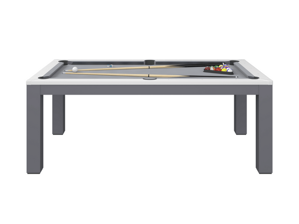 Table à manger convertible en billard blanc et gris