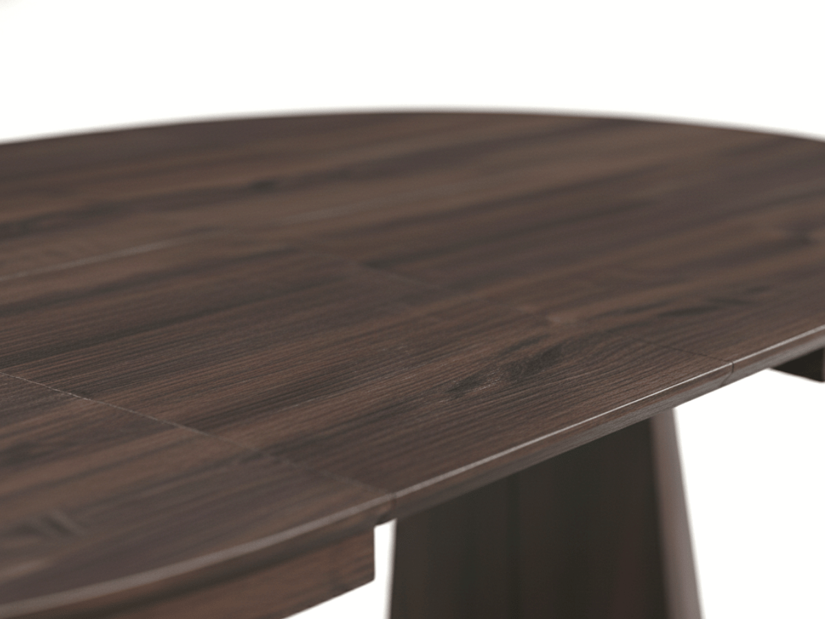 Table ronde extensible TARGA en bois – Ø 115 cm fermée / 185 cm ouverte – 2 rallonges intégrées