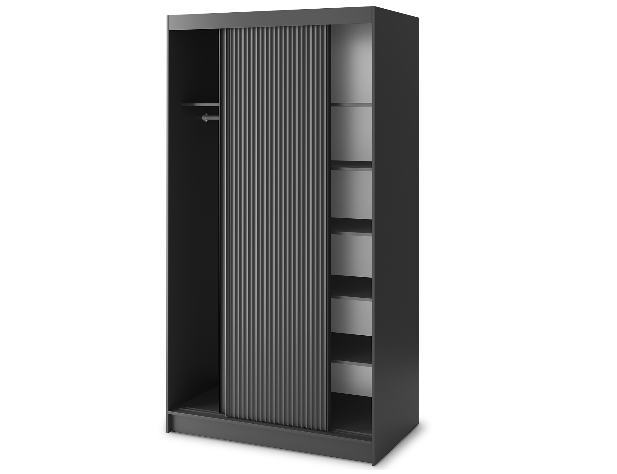 Armoire Dressing Coulissante 120 & 180 cm – Noir ou Blanc – Miroir Optionnel - RAVENTO