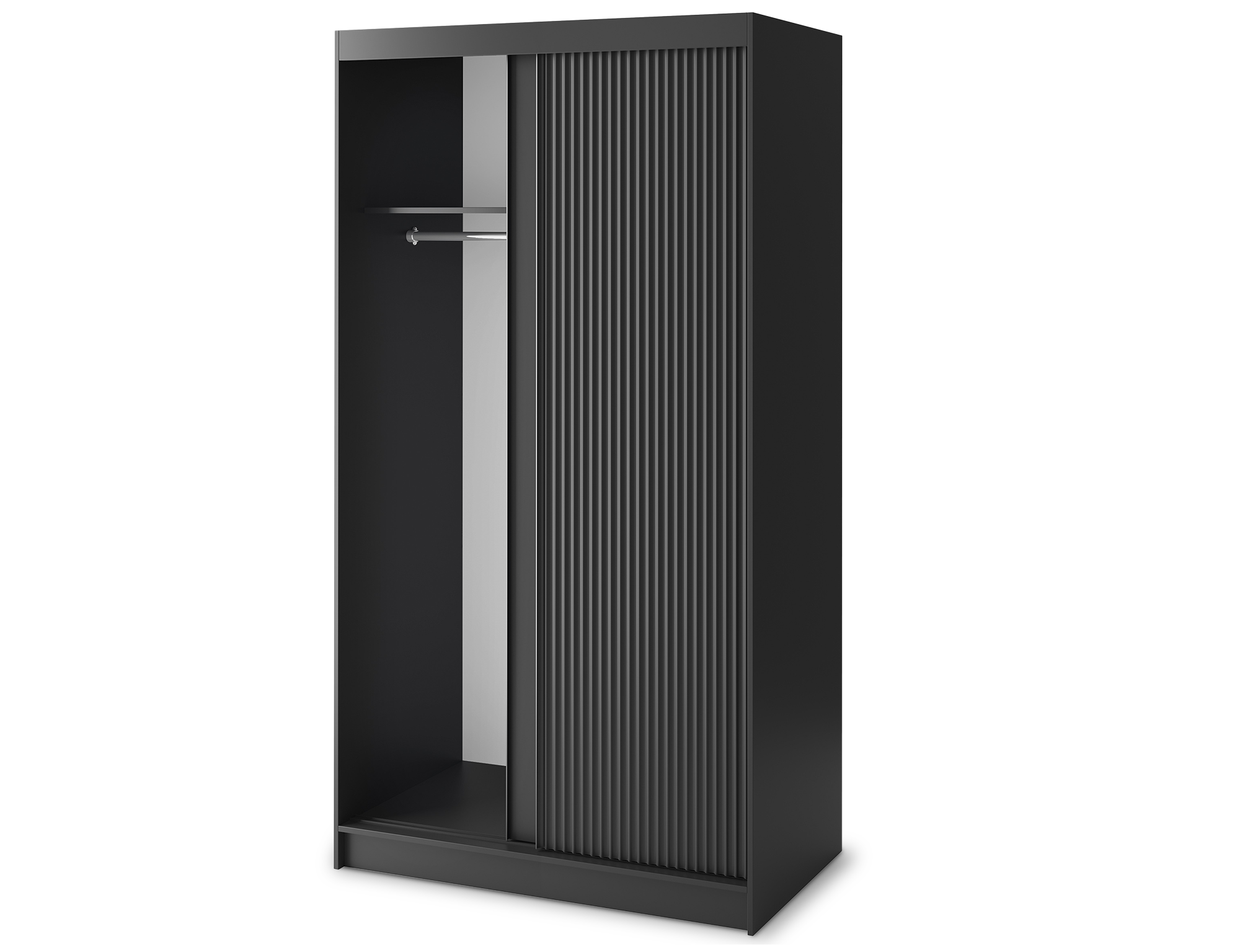 Armoire Dressing Coulissante 120 & 180 cm – Noir ou Blanc – Miroir Optionnel - RAVENTO