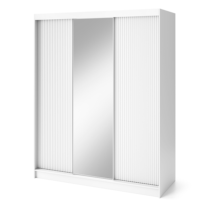 Armoire Dressing Coulissante 120 & 180 cm – Noir ou Blanc – Miroir Optionnel - RAVENTO
