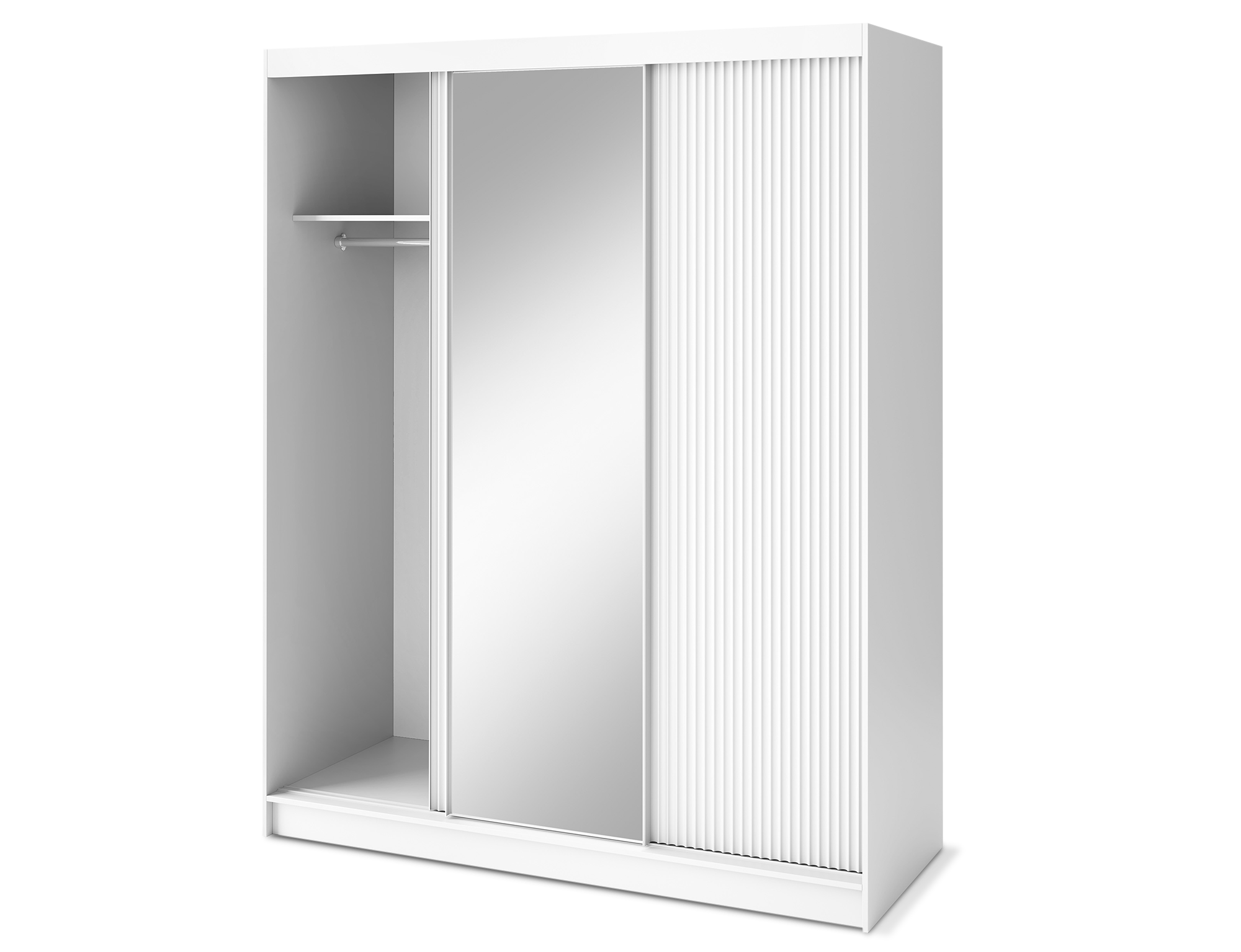 Armoire Dressing Coulissante 120 & 180 cm – Noir ou Blanc – Miroir Optionnel - RAVENTO