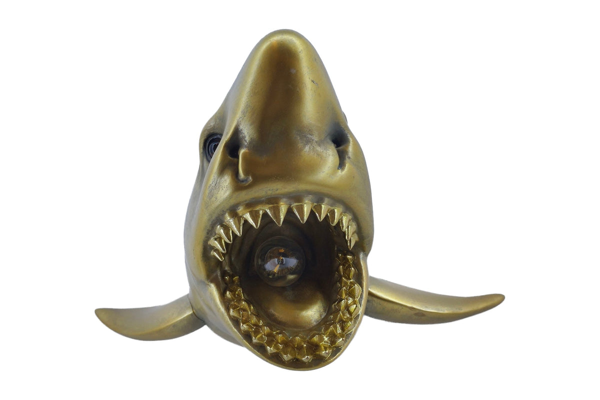 Applique moderne SHARK 40cm sculpture de requin doré faite à la main