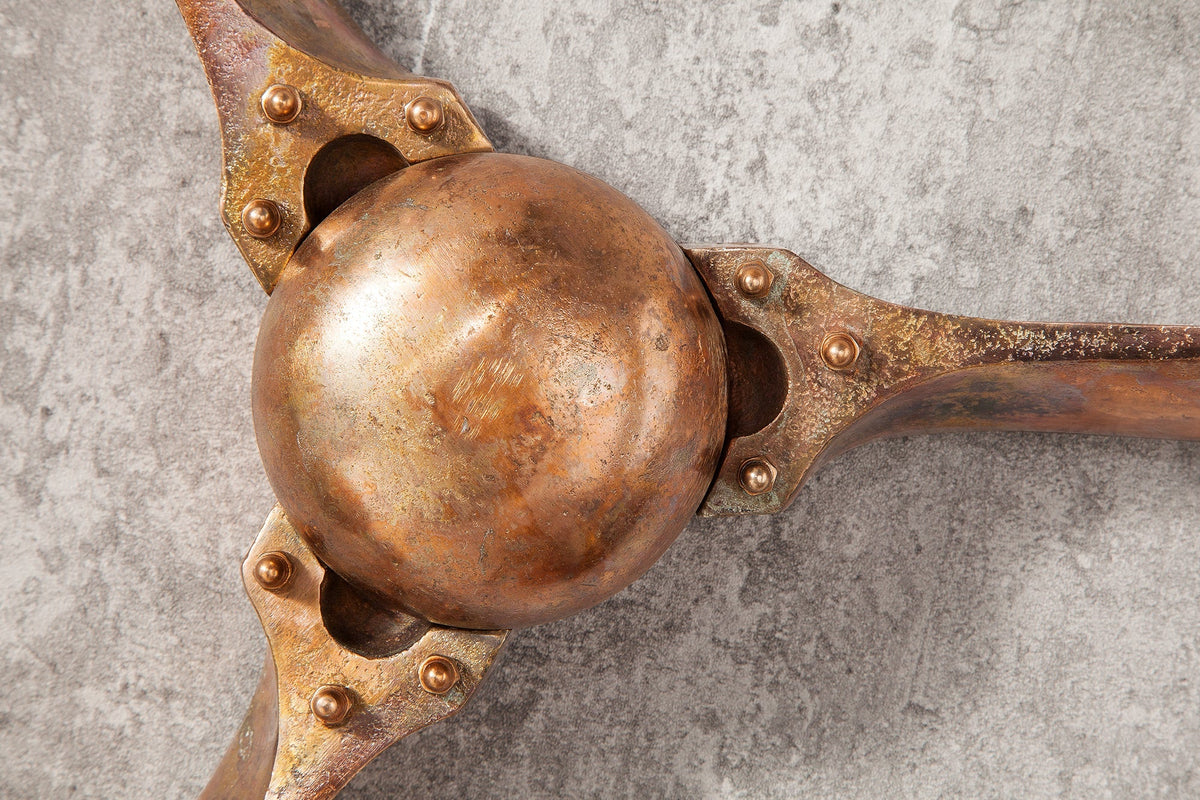 Authentische Wanddekoration SCREW III 60cm kupfer geflammt Flugzeug Propeller