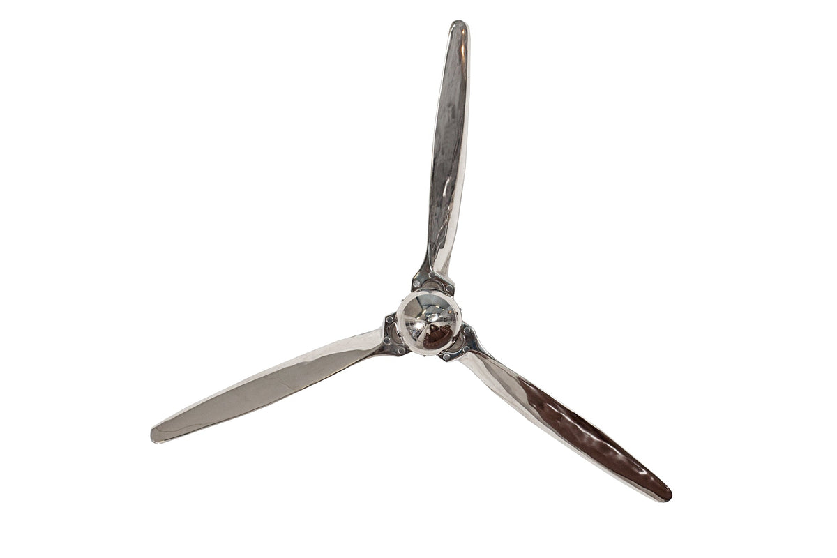 Authentische Wanddekoration SCREW III 60cm silber Flugzeug Propeller