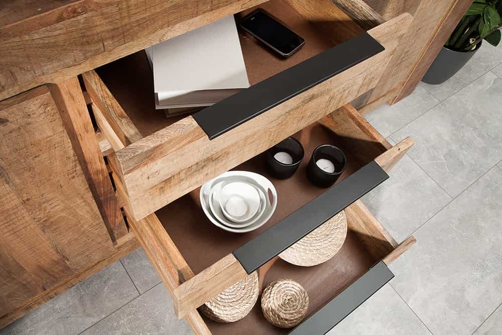 Design table basse SAVOY 120cm cachemire blanc céramique marbre avec tiroirs