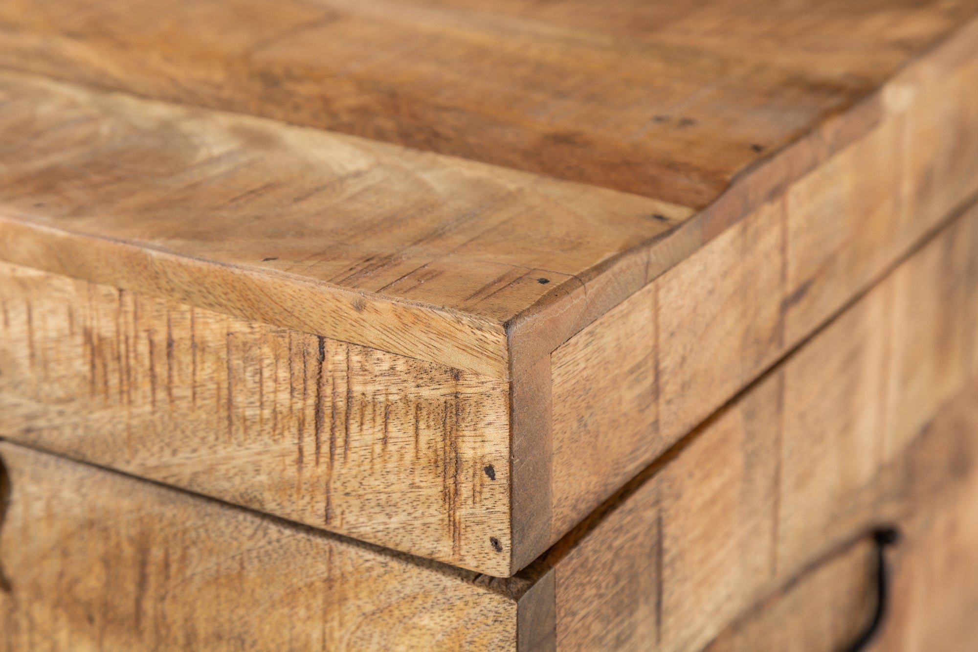 Banc coffre industriel FACTORY LOFT Banc en bois de manguier naturel 115cm