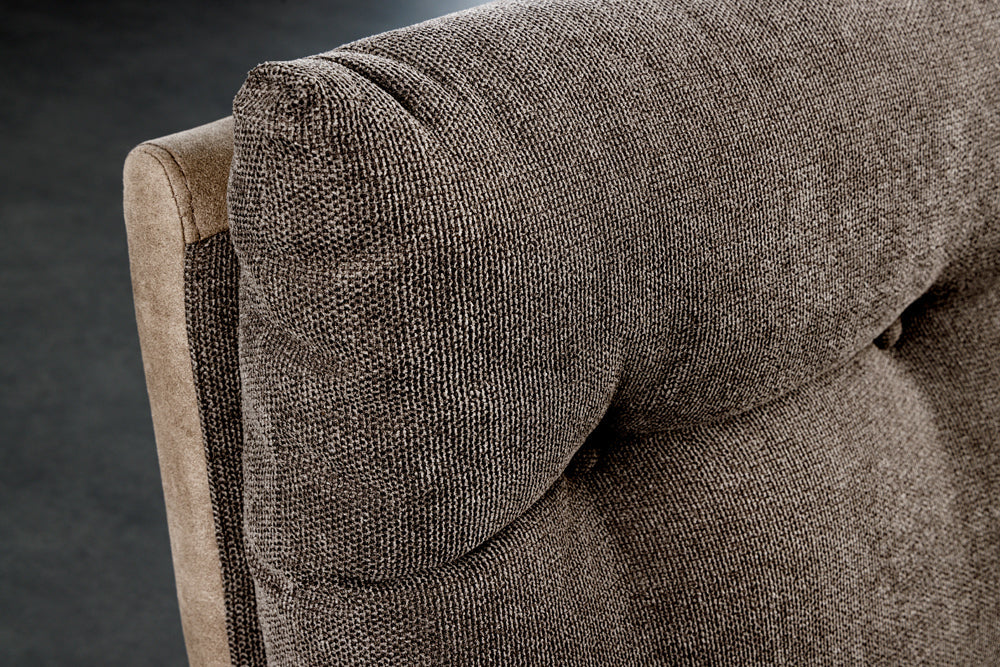 Banquette moderne BIG GEORGE 160cm taupe tissu plat ressorts ensachés noir