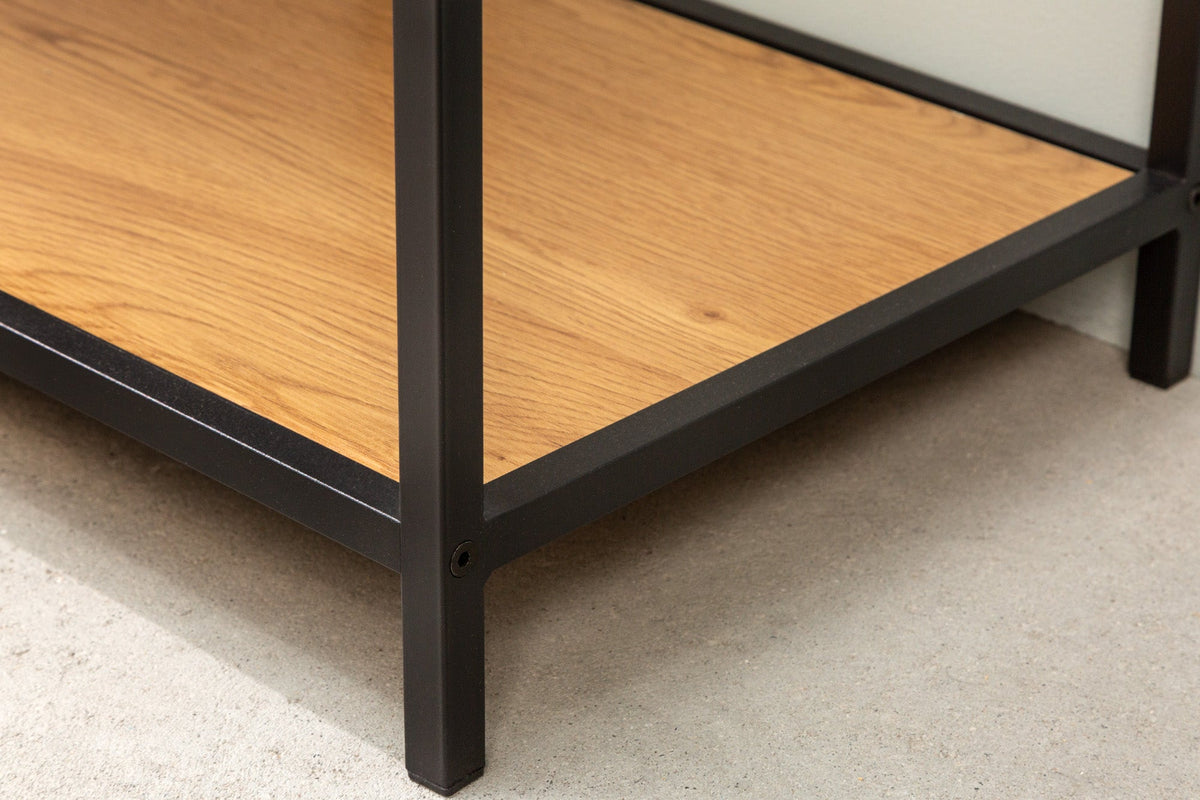Bibliothèque industrielle SLIM LINE 185cm chêne sauvage noir six étagères
