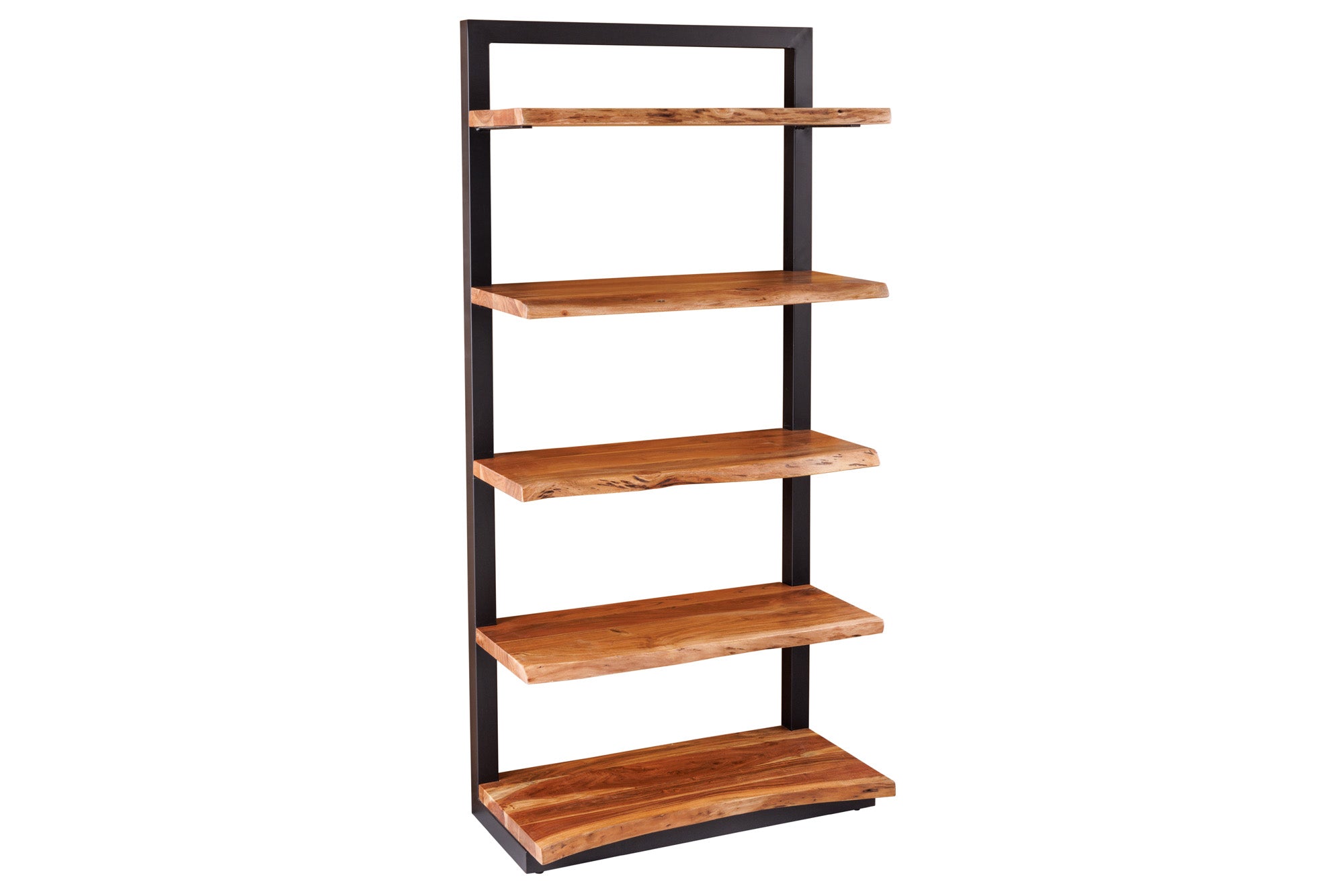 Bibliothèque massive MAMMUT 180cm acacia noir cinq étagères