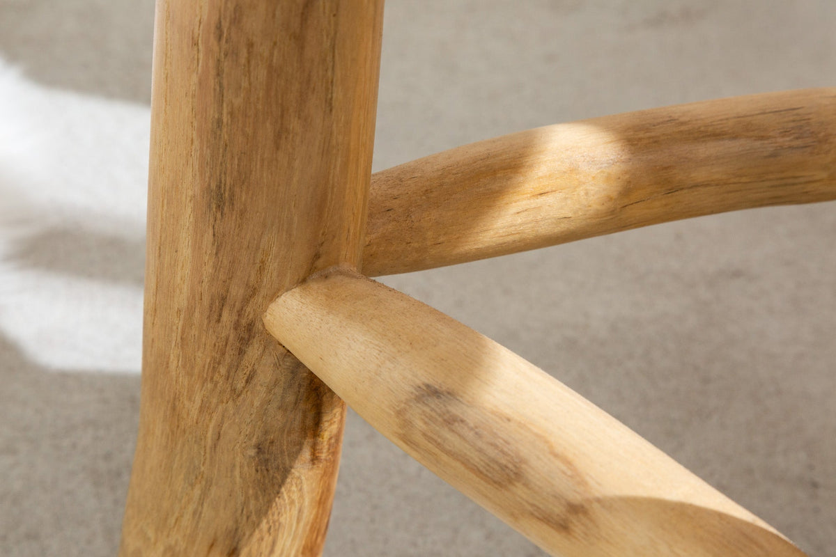 bois massif tabouret BALI 45cm naturel rond bois de teck table d'appoint tabouret d'assise table de nuit