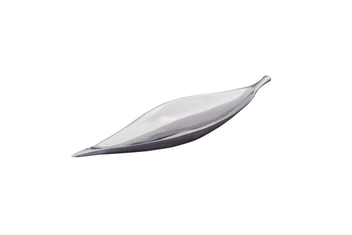 Bol décoratif artisanal SILVER LEAF 40cm aluminium argenté