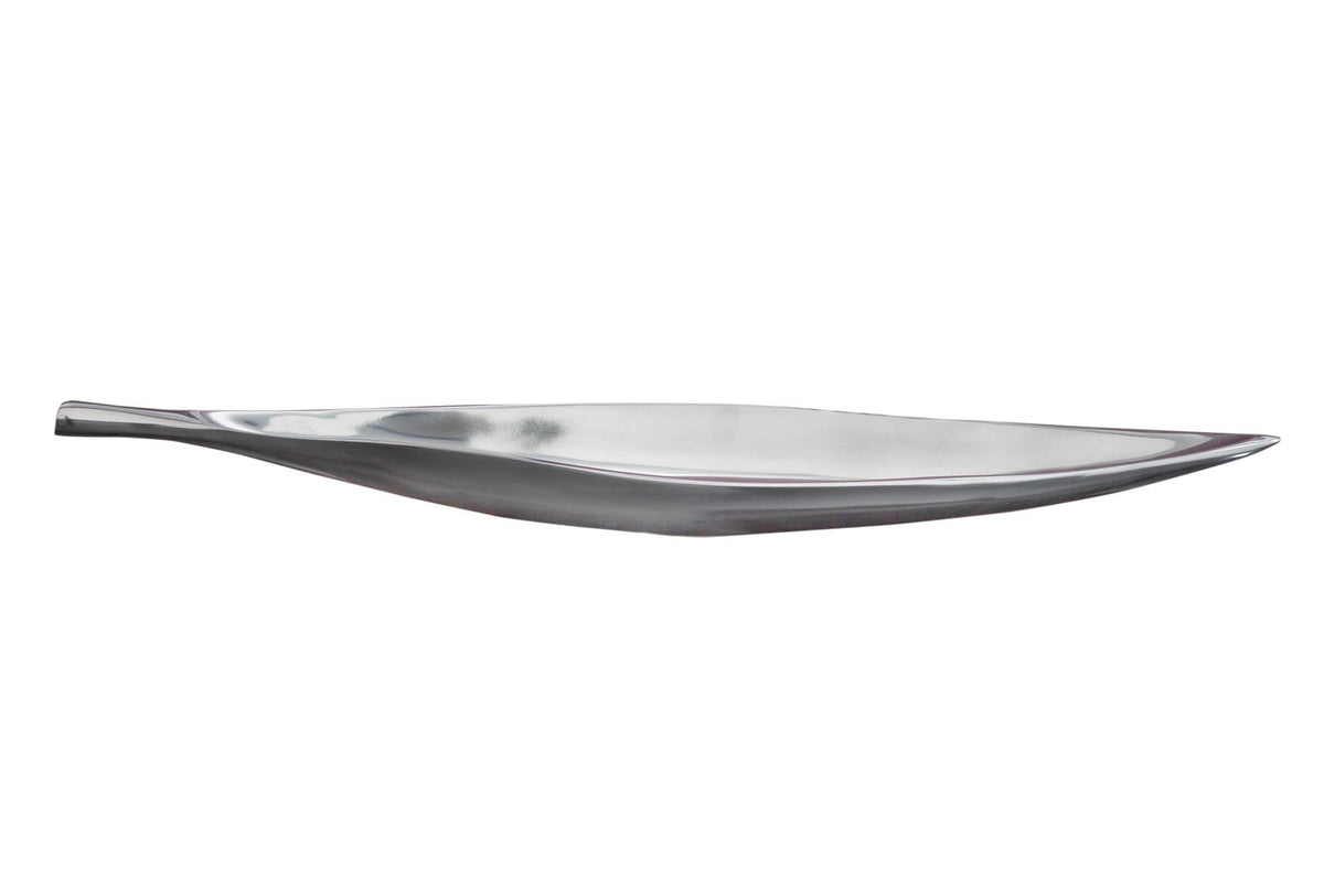 Bol décoratif artisanal SILVER LEAF 60cm aluminium argenté