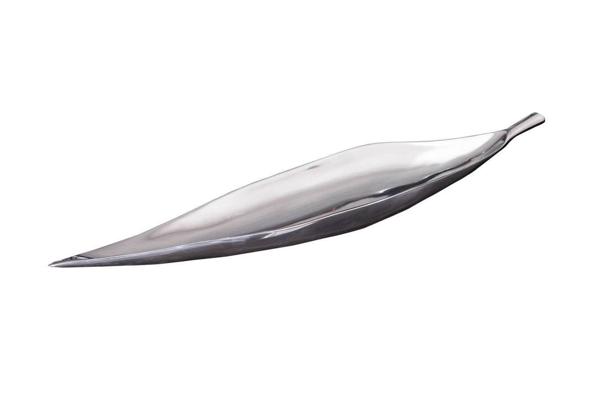 Bol décoratif SILVER LEAF 80cm aluminium argenté fait main
