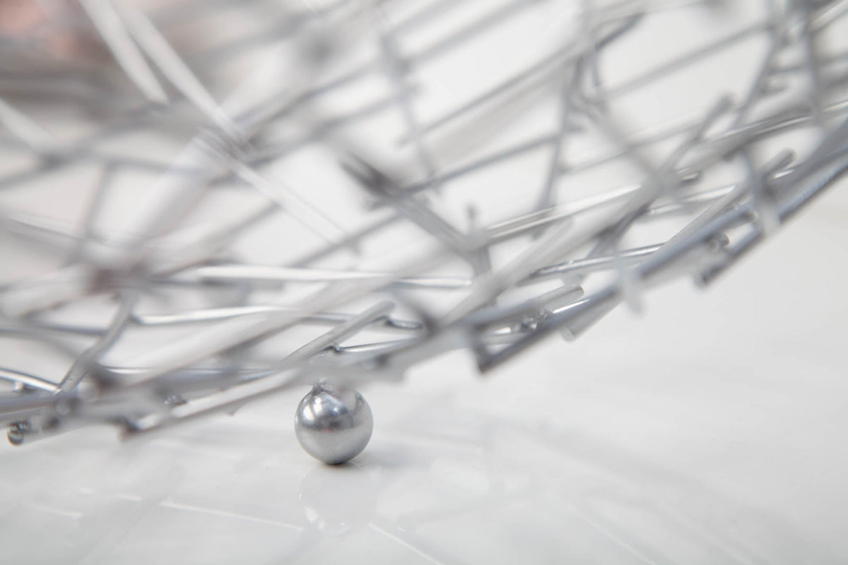 Bol design STRUCTURE 45cm métal thermolaqué argent