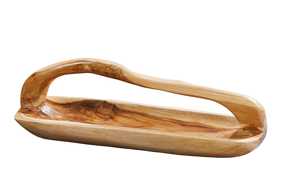Bol en bois massif BALI 60cm teck avec manche en grain naturel