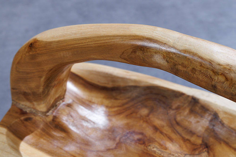 Bol en bois massif BALI 60cm teck avec manche en grain naturel