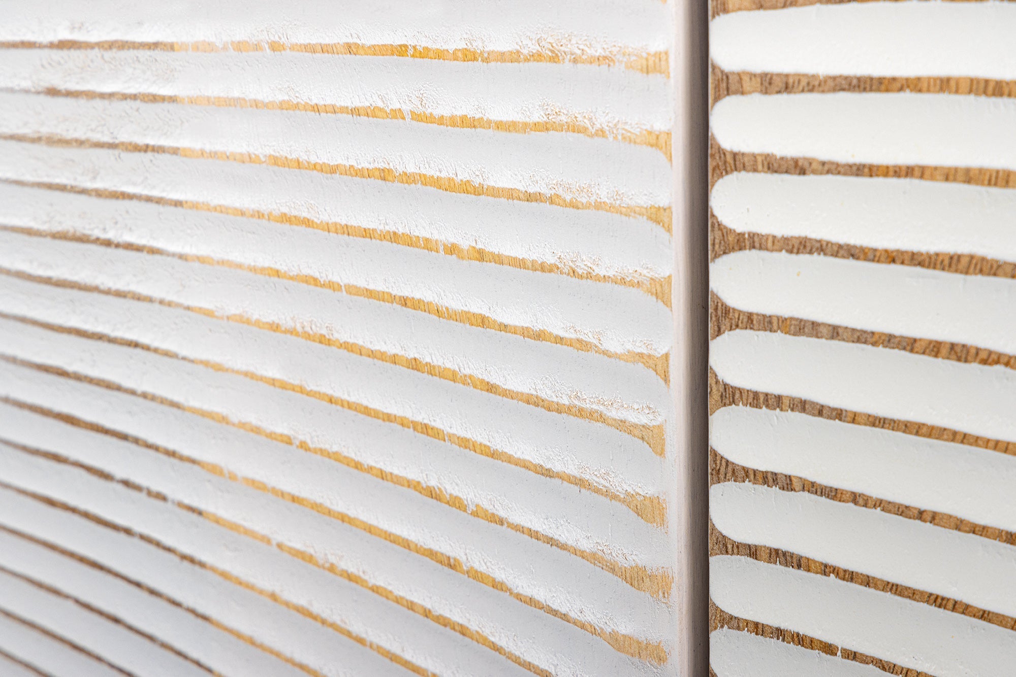 Buffet artisanal GOLDEN SUNSET 180cm pieds métal bois de manguier or blanc