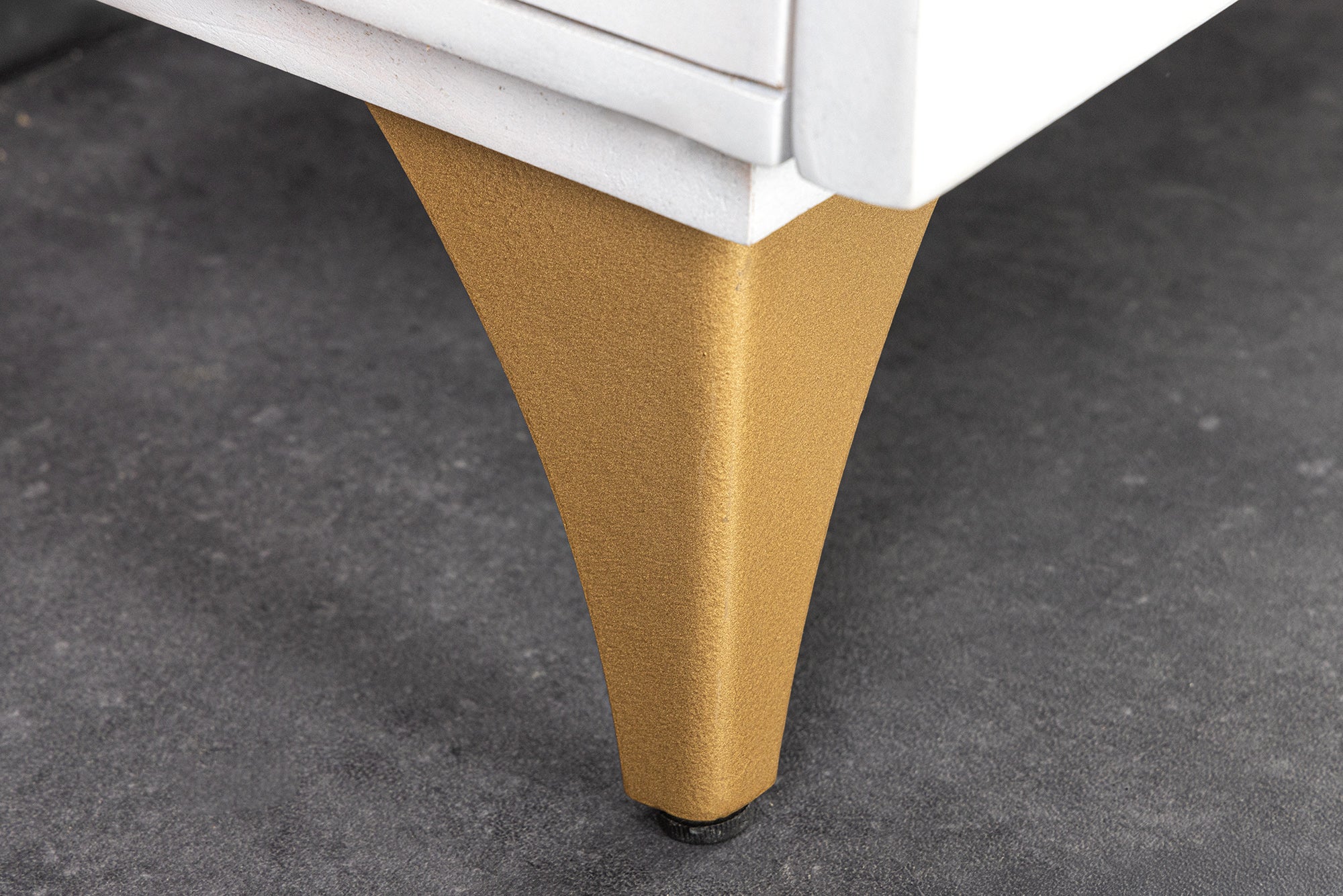 Buffet artisanal GOLDEN SUNSET 180cm pieds métal bois de manguier or blanc