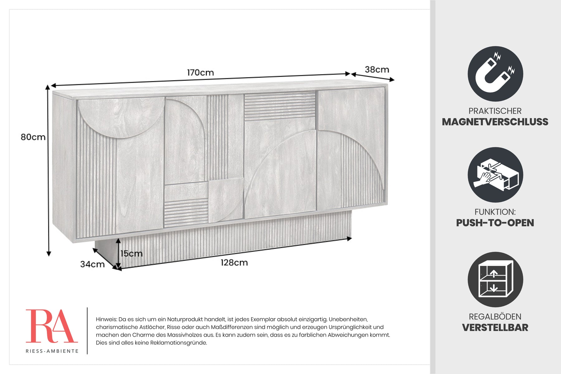 Dimensions de la table