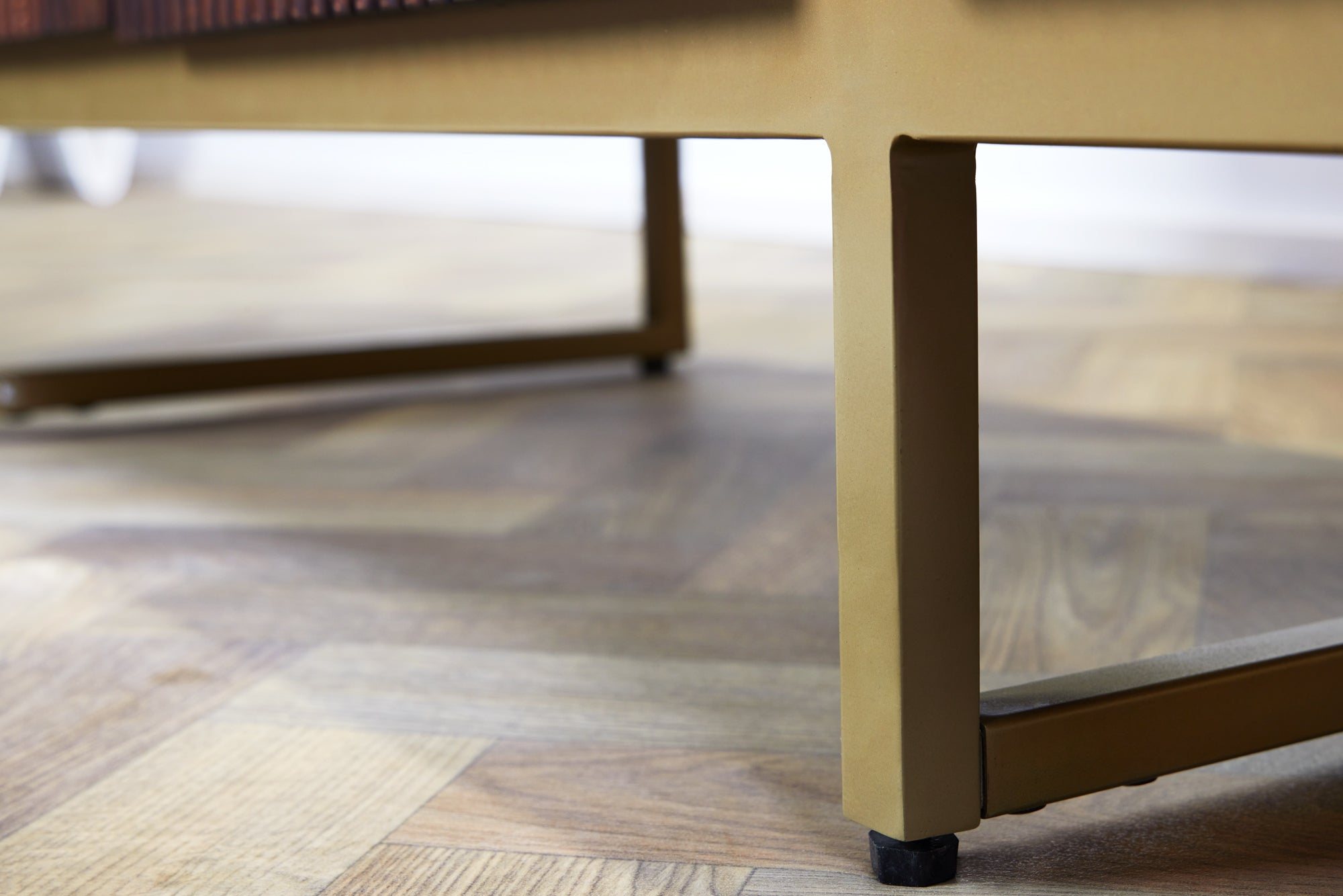 Buffet design GATSBY 160cm marron mat doré bois de manguier rétro