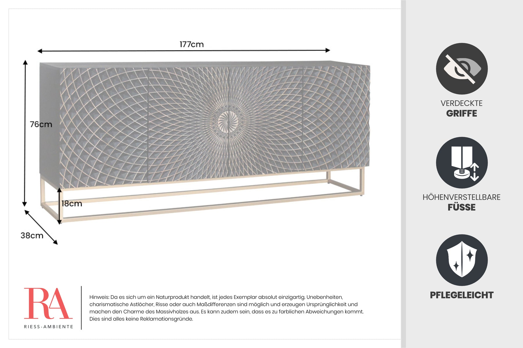 Dimensions de la table