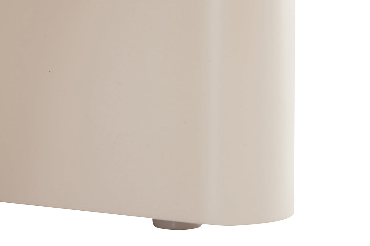 Buffet design SAVOY 130cm cachemire marbre blanc céramique avec rangements et façade 3D
