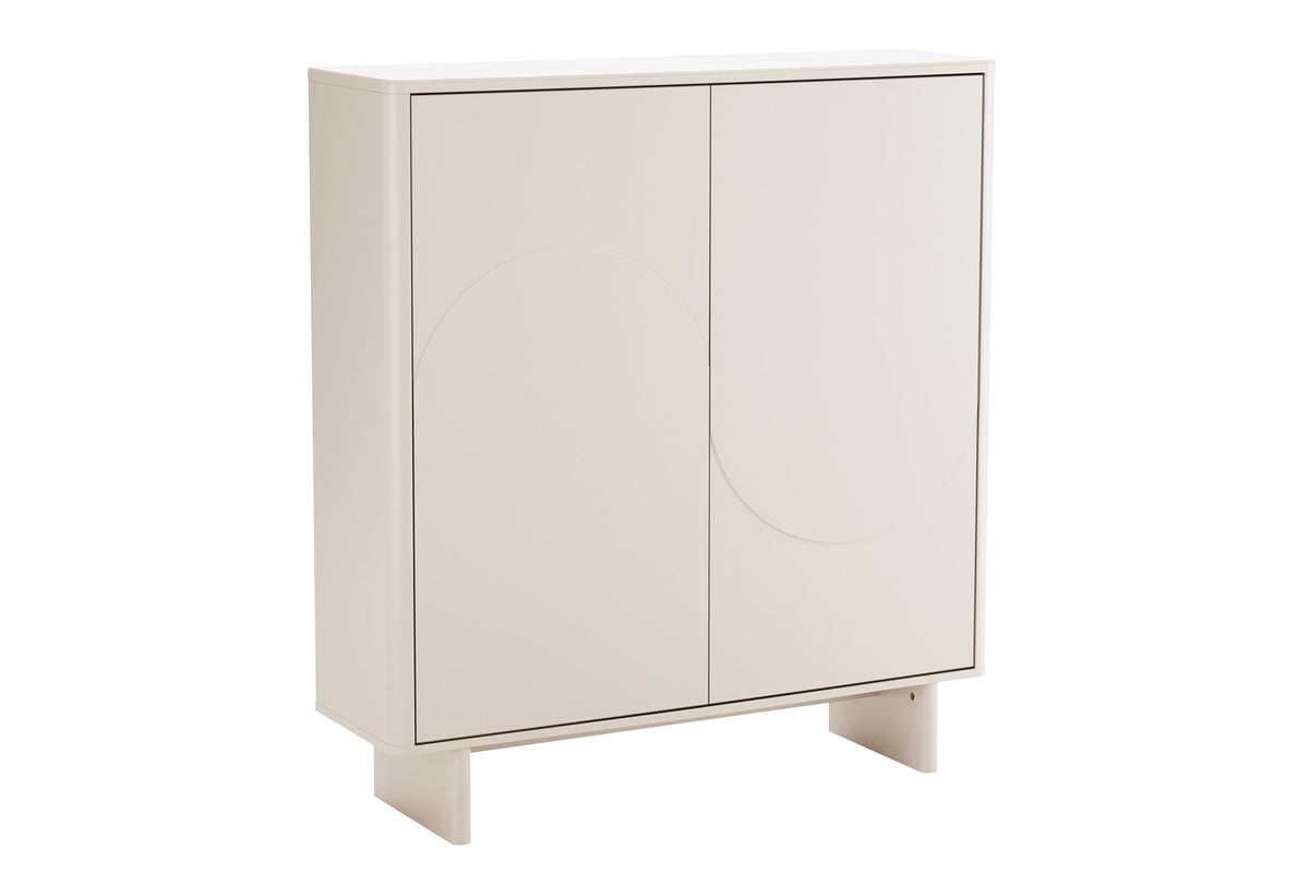 Buffet design SAVOY 130cm cachemire marbre blanc céramique avec rangements et façade 3D