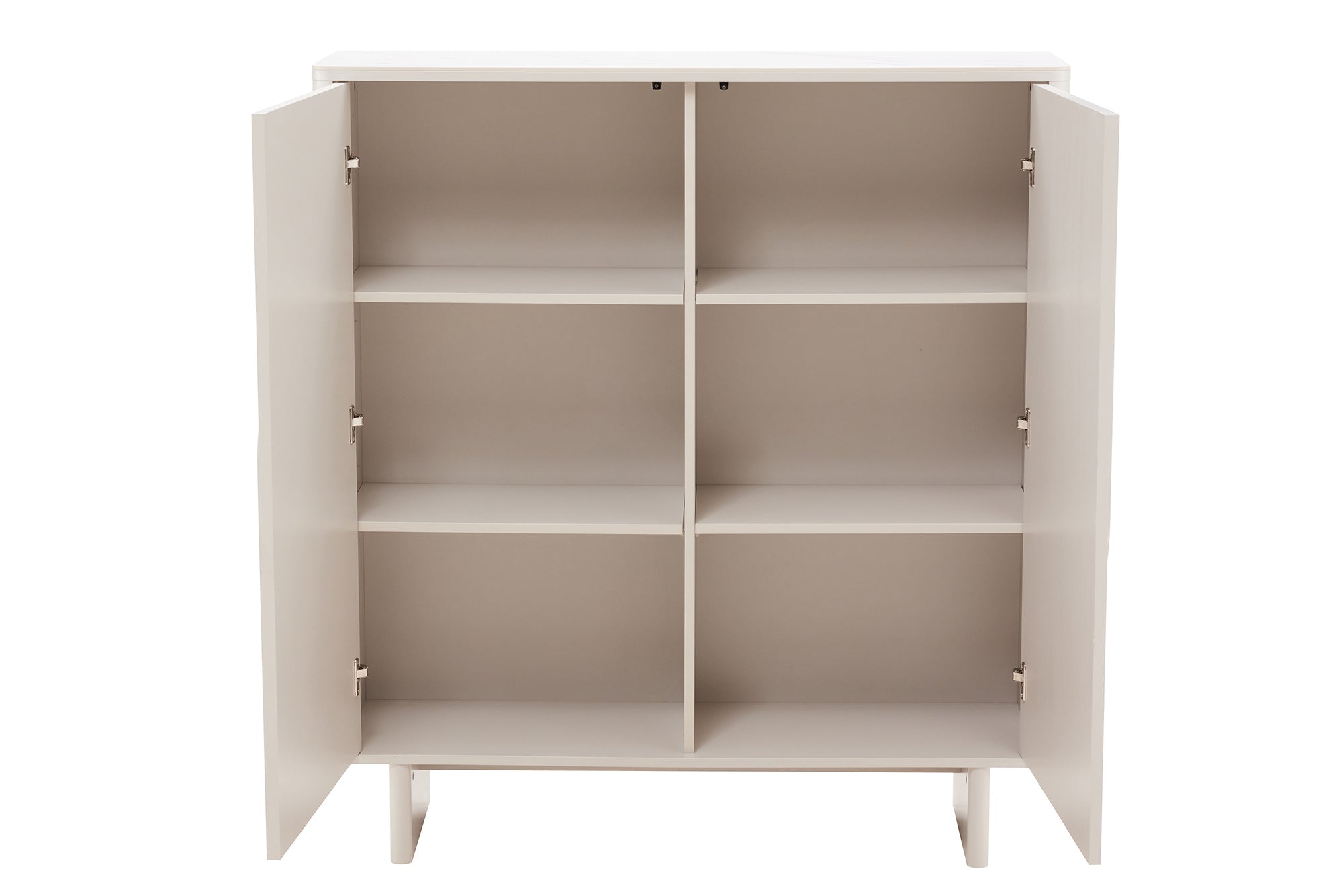 Buffet design SAVOY 130cm cachemire marbre blanc céramique avec rangements et façade 3D