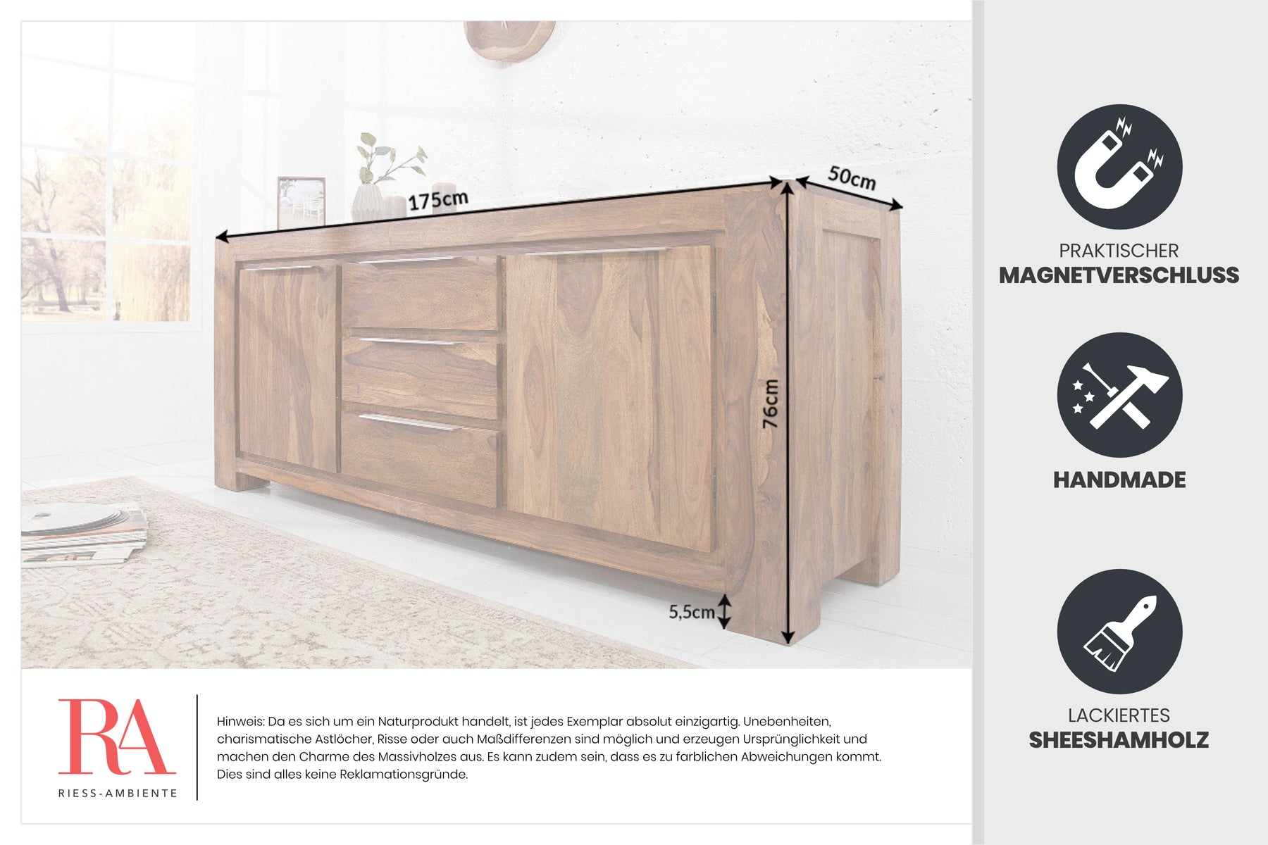 Dimensions de la table