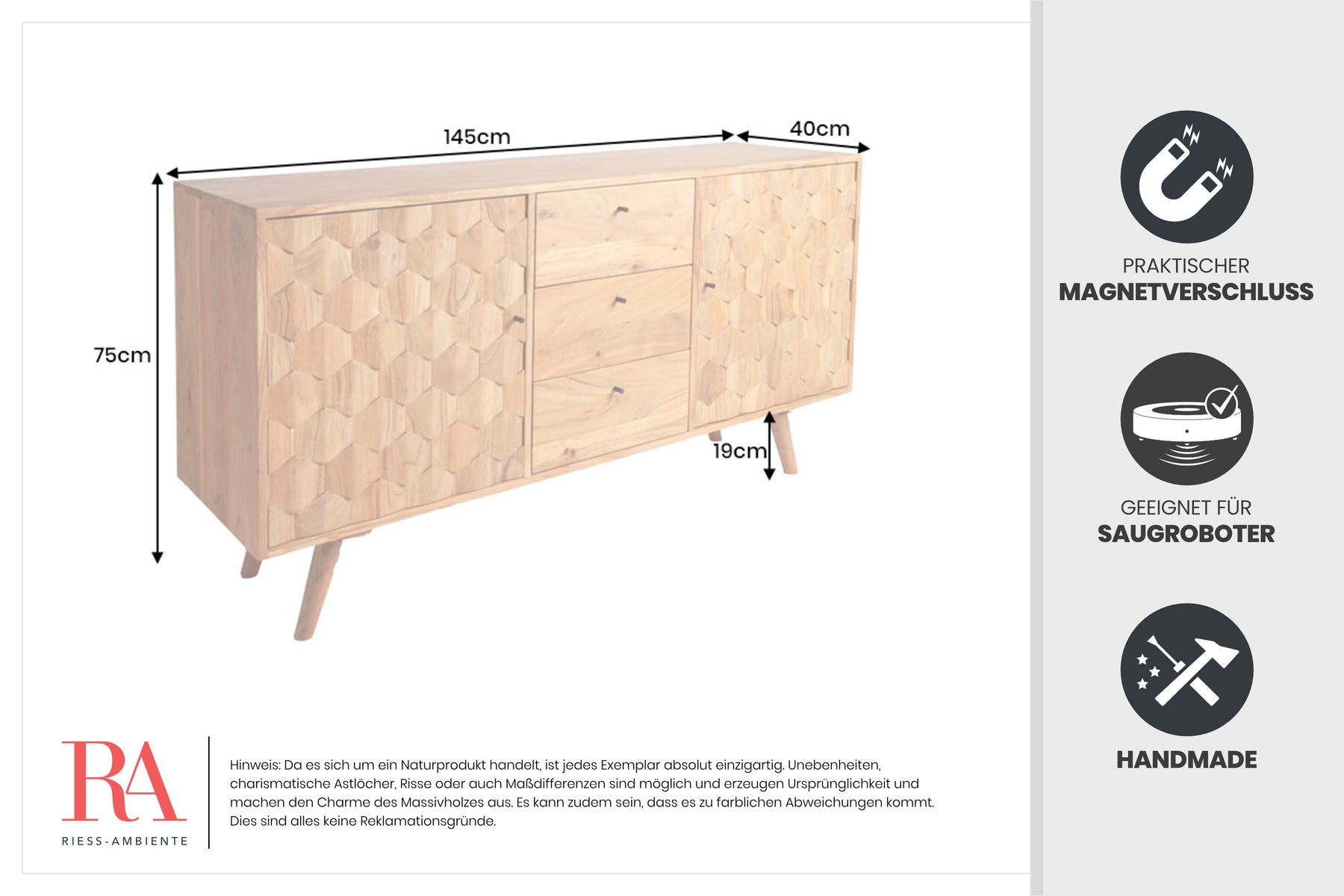 Dimensions de la table