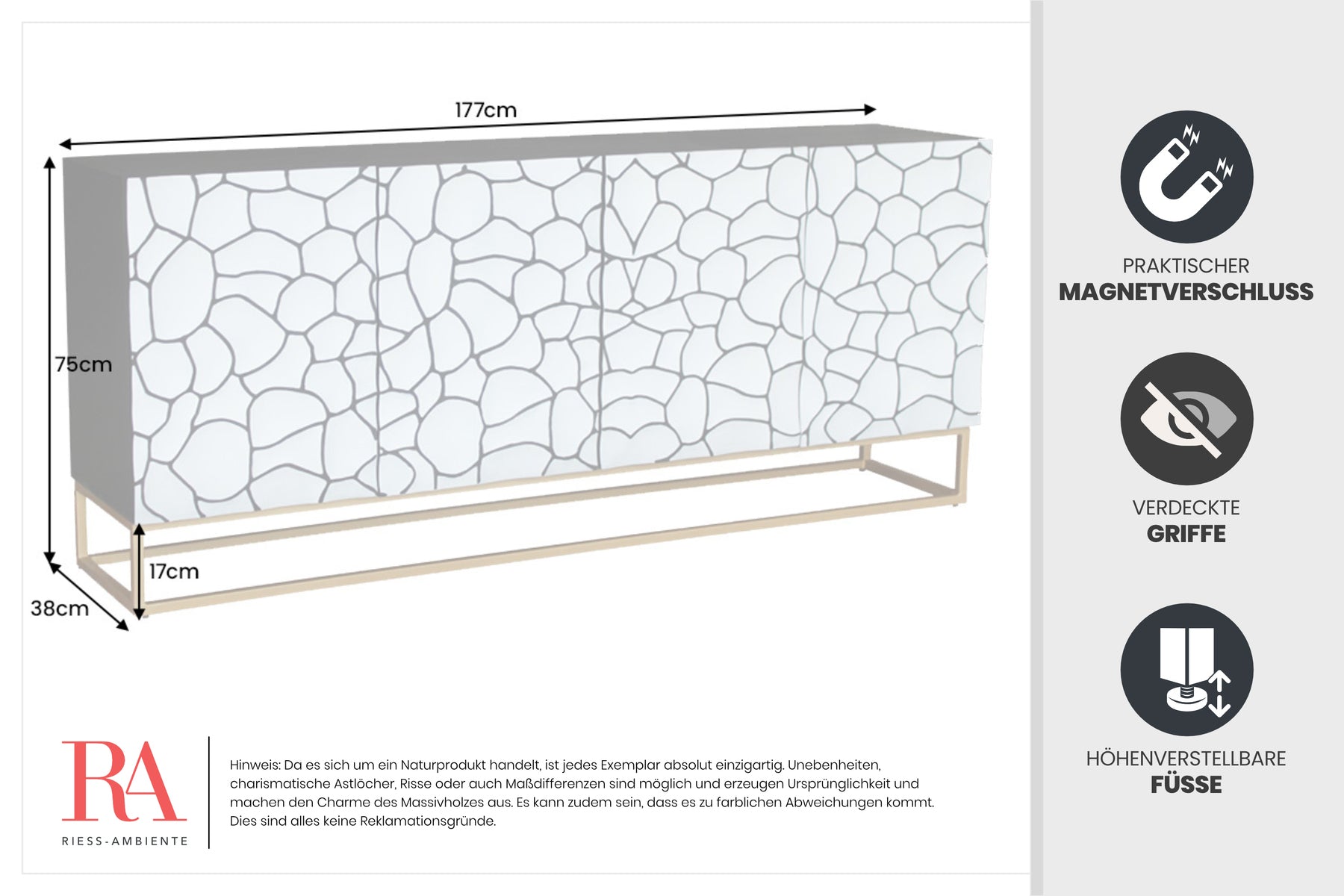 Dimensions de la table