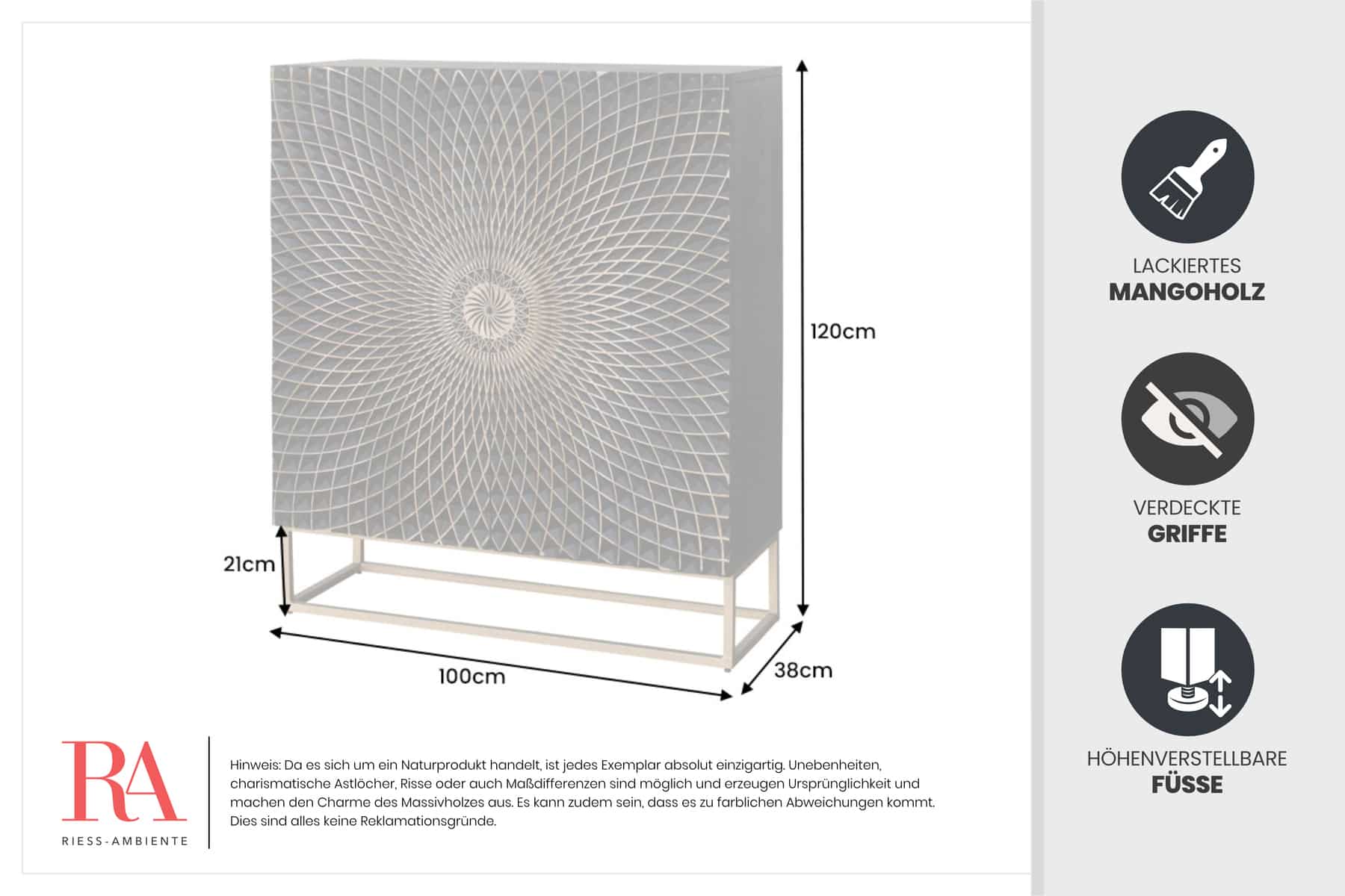 Dimensions de la table