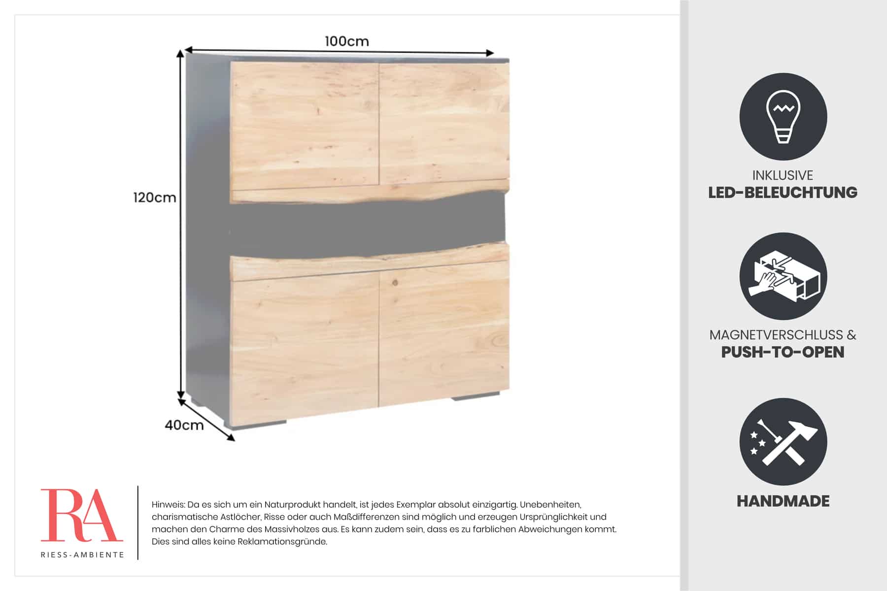 Dimensions de la table