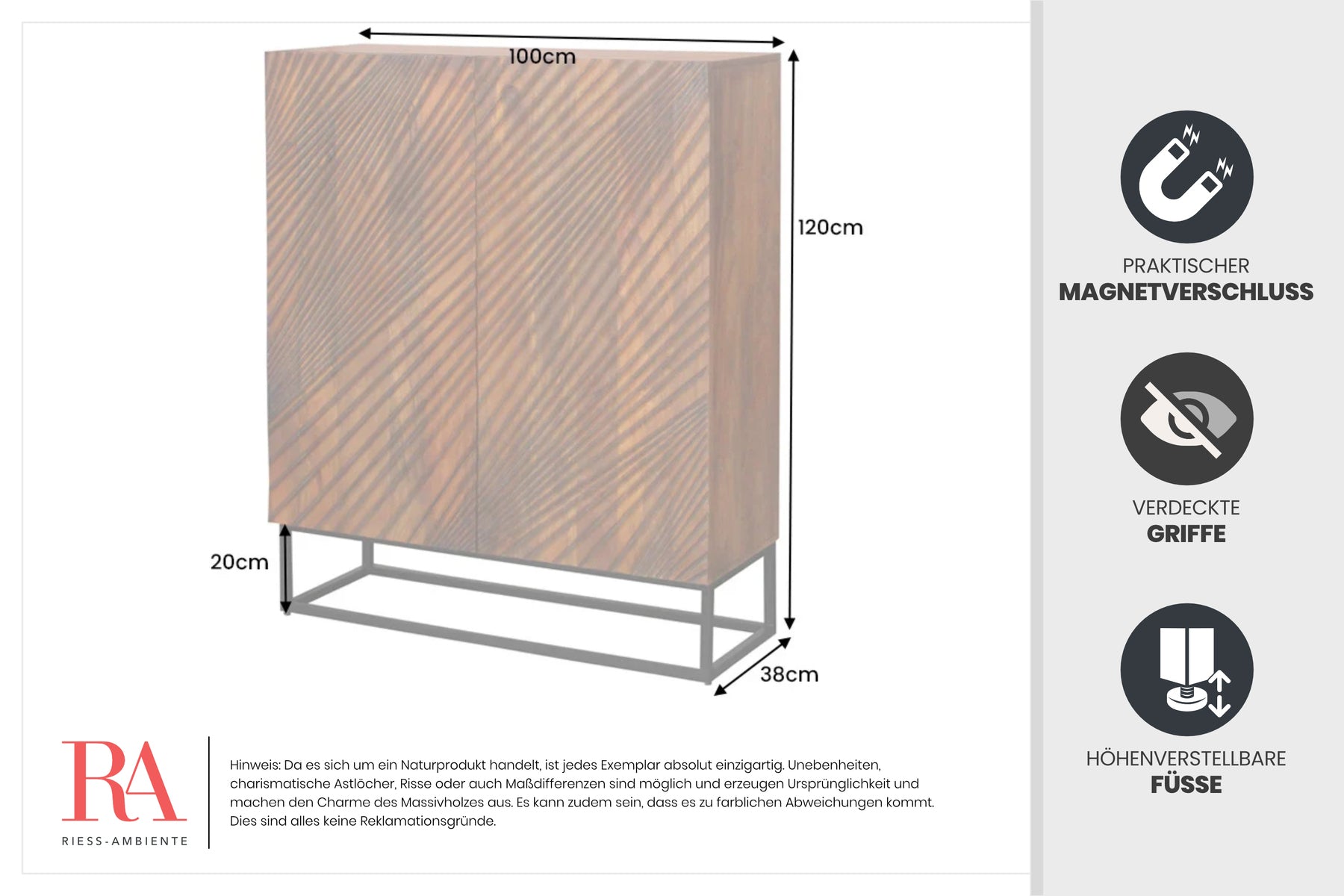 Dimensions de la table