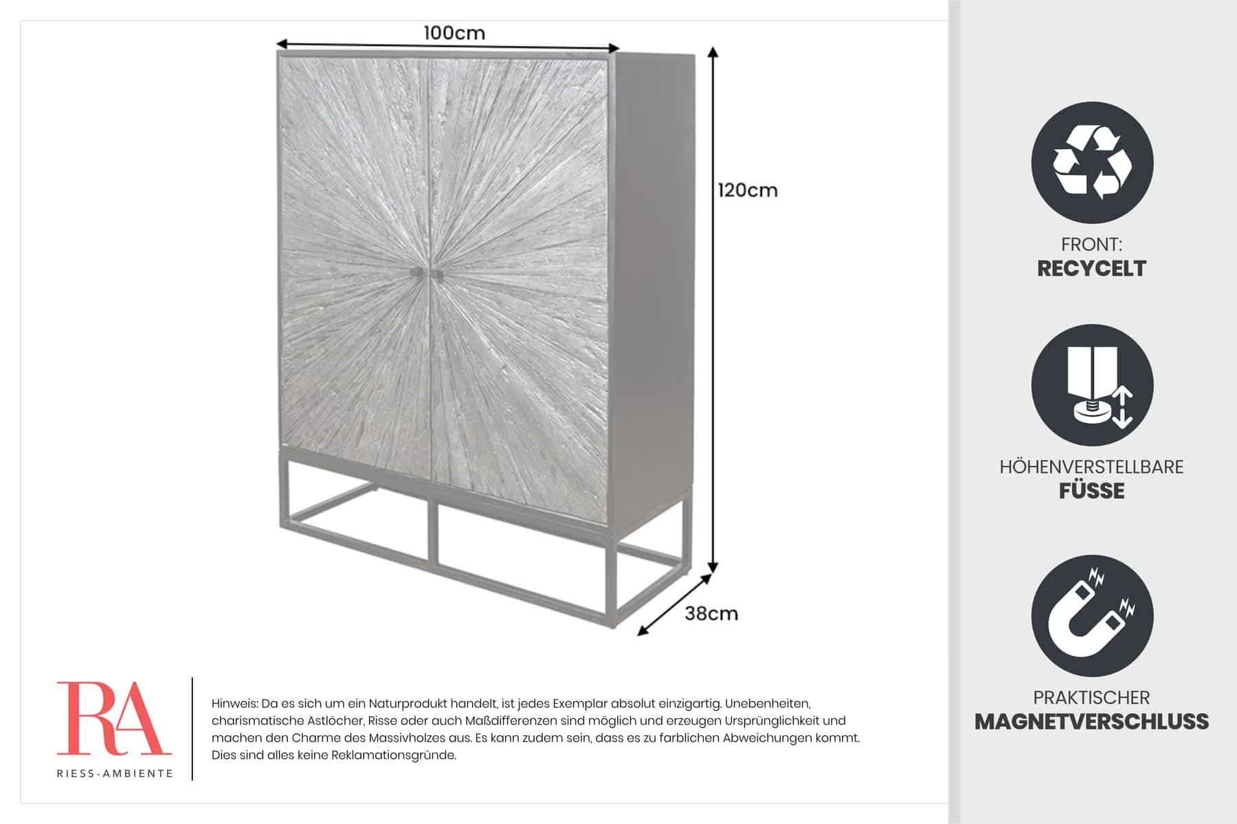 Dimensions de la table