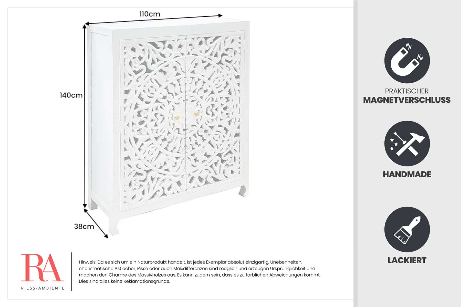 Dimensions de la table