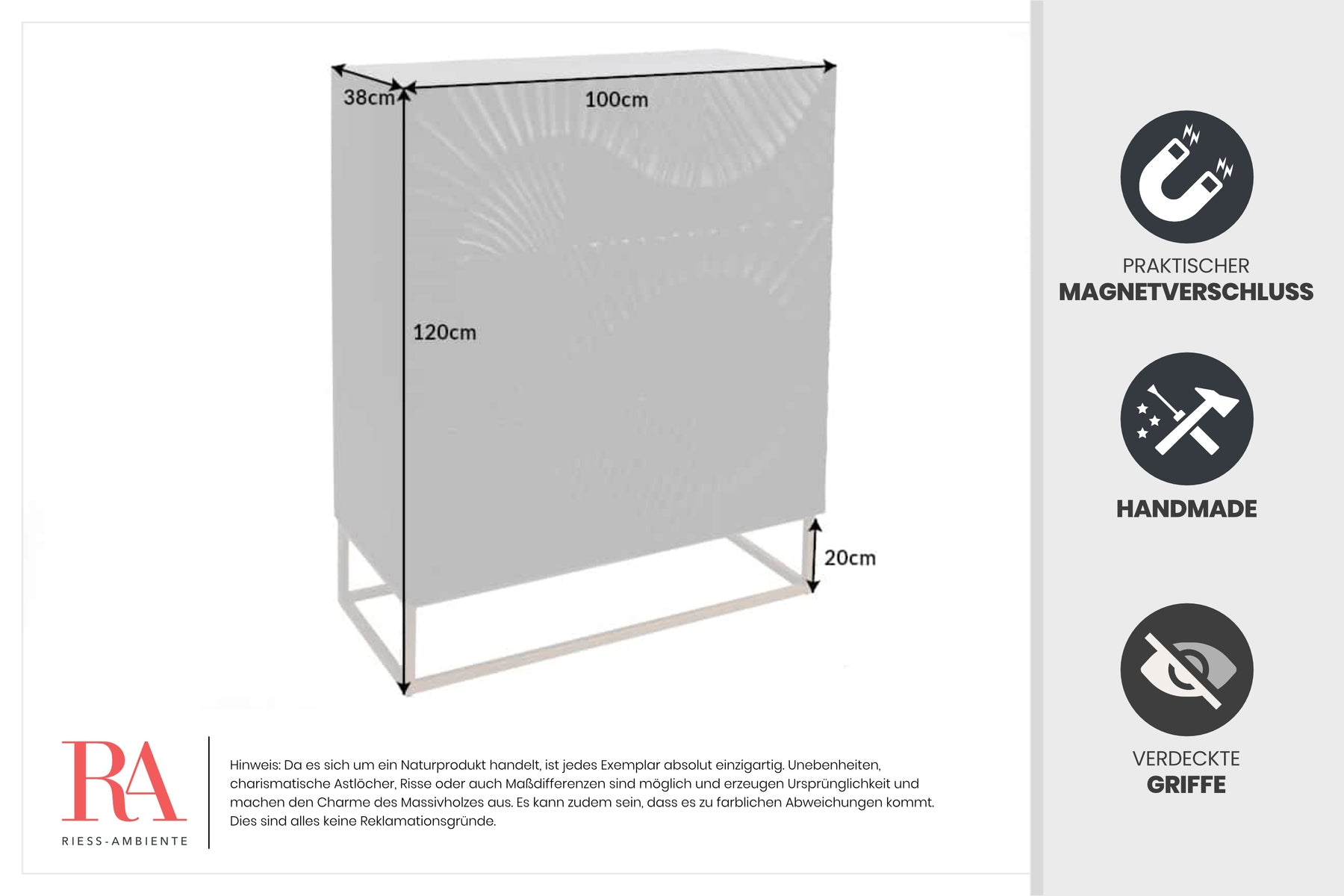 Dimensions de la table