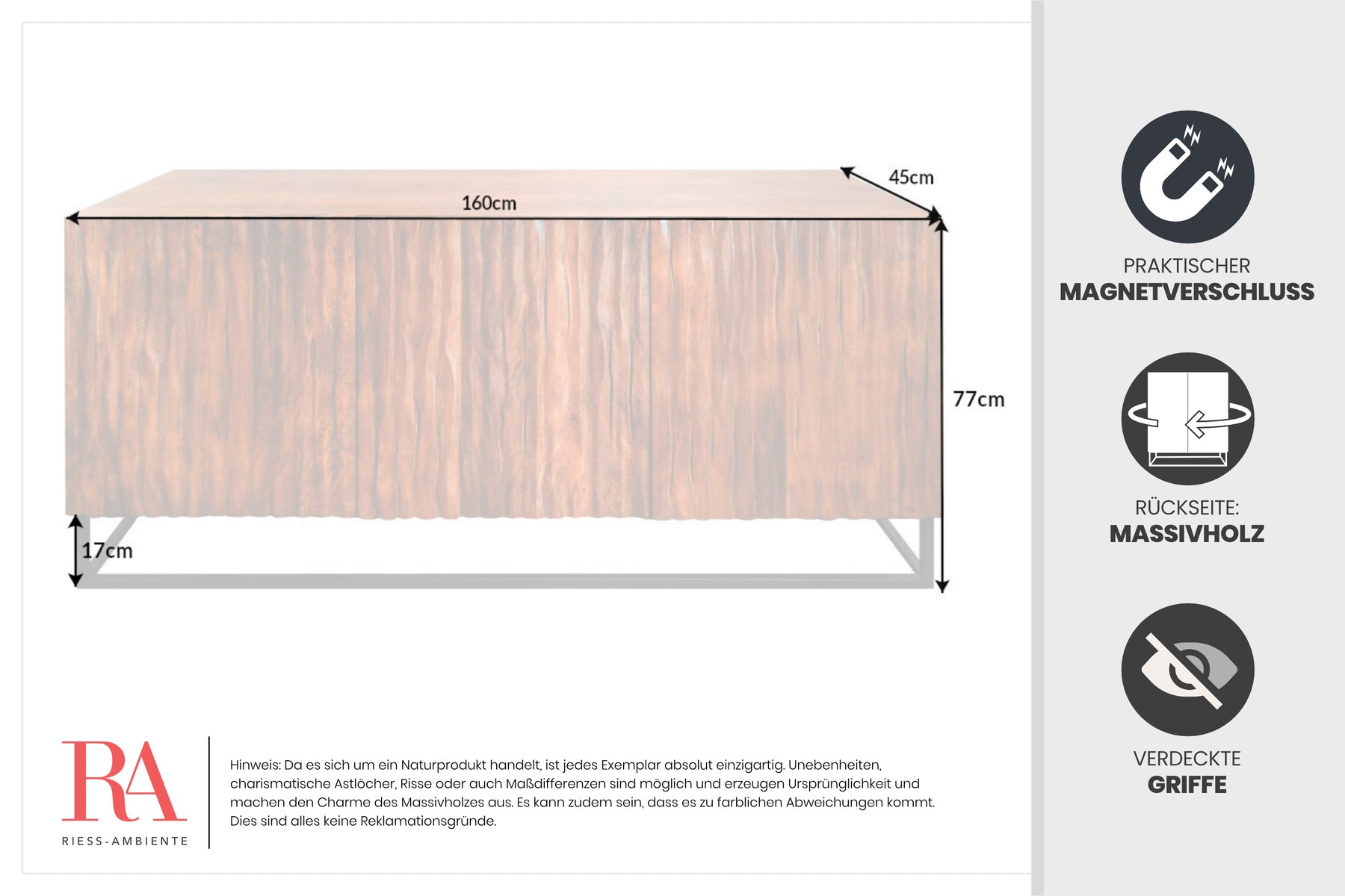 Dimensions de la table