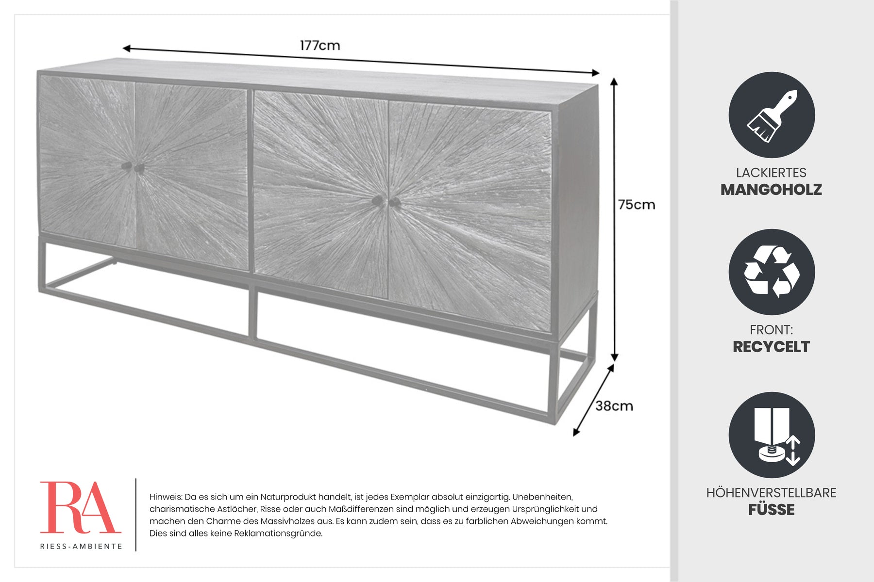 Dimensions de la table
